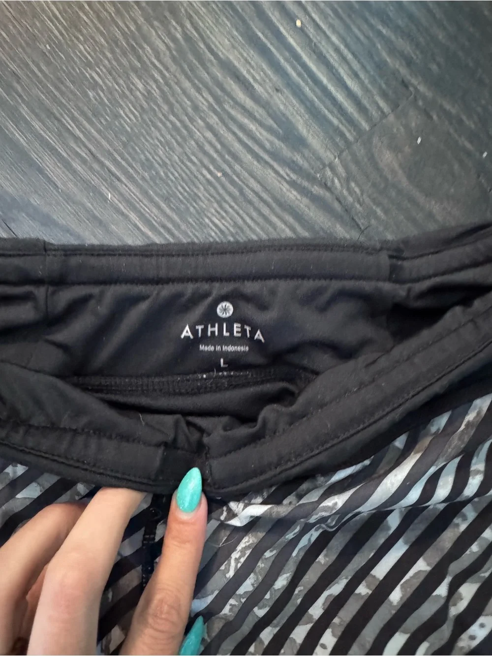 Women's Athleta Black & White Striped Active Shorts